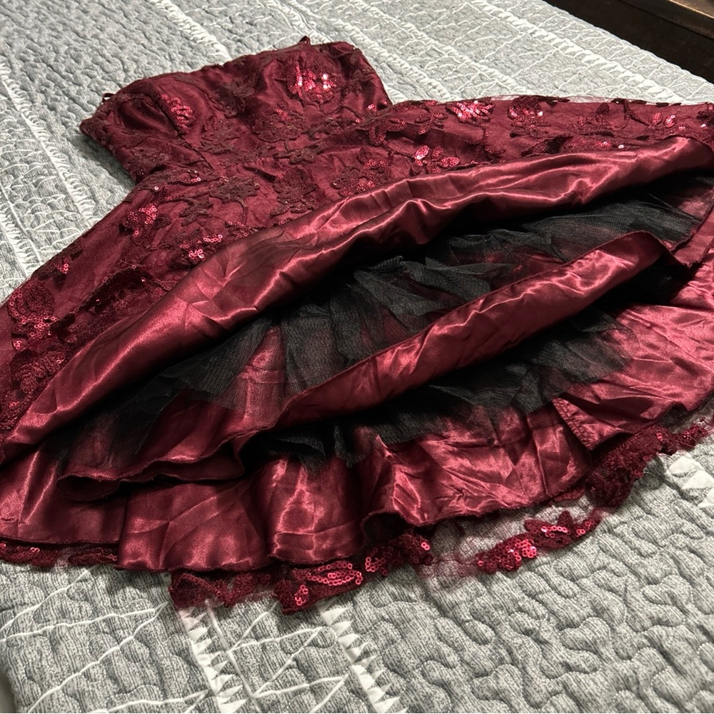 B DARLIN Women’s Lined Lace-up Back SpaghettiStrapMiniDress |Size 9/10 | NWT |D2 - Picture 9 of 12